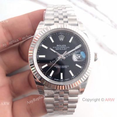  Copy SWISS 3235 Rolex DateJust II Black Dial Ss 41mm Watch